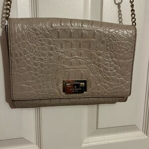 Kate Spade Taupe Croc-Embossed Clutch new with tags in purse